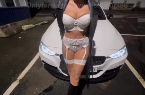 Picking up girl in leather coat